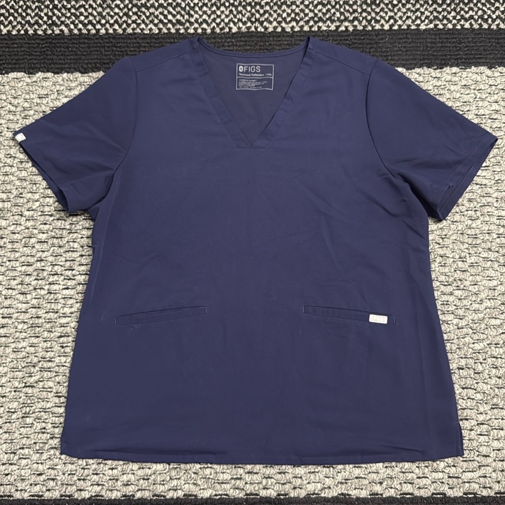 Figs Casma Scrub Top Women’s Sz XXL Navy Medical Workwear Healthcare Hospital